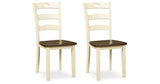 Woodanville Cream/Brown Dining Chair, Set of 2 from Ashley - Luna Furniture