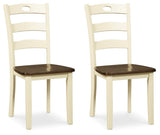 Woodanville Cream/Brown Dining Chair, Set of 2 from Ashley - Luna Furniture