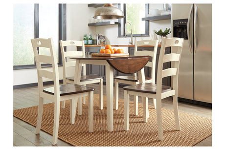 Woodanville Cream/Brown Dining Table with 4 Chairs