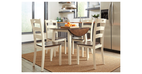 Woodanville Dining Table and 4 Chairs in Cream/Brown from Ashley Furniture - Luna Furniture