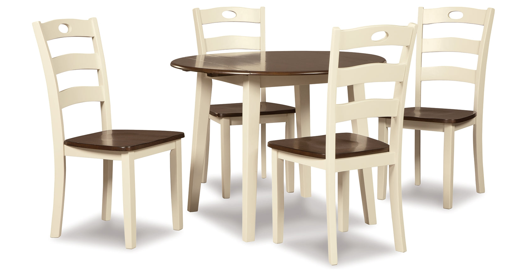 Woodanville Cream/Brown Dining Table with 4 Chairs from Ashley - Luna Furniture