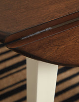 Woodanville Cream/Brown Dining Drop Leaf Table from Ashley - Luna Furniture