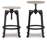 Karisslyn Whitewash/Black Counter Height Stool, Set of 2 from Ashley - Luna Furniture