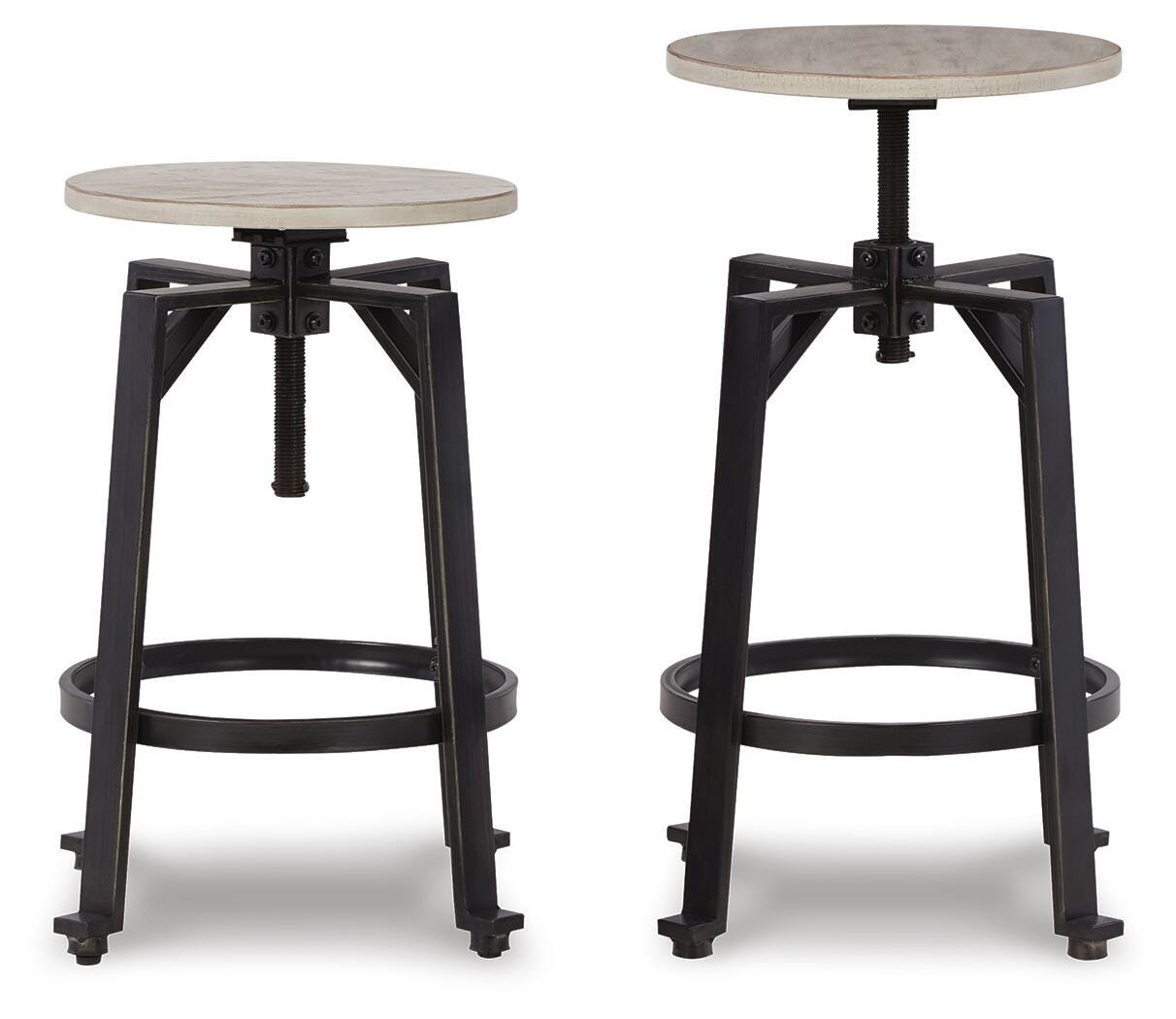 Karisslyn Whitewash/Black Counter Height Stool, Set of 2 from Ashley - Luna Furniture