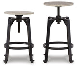 Karisslyn Whitewash/Black Counter Height Stool, Set of 2 from Ashley - Luna Furniture
