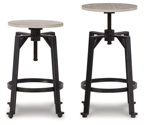 Karisslyn Whitewash/Black Counter Height Stool, Set of 2 from Ashley Furniture - Luna Furniture