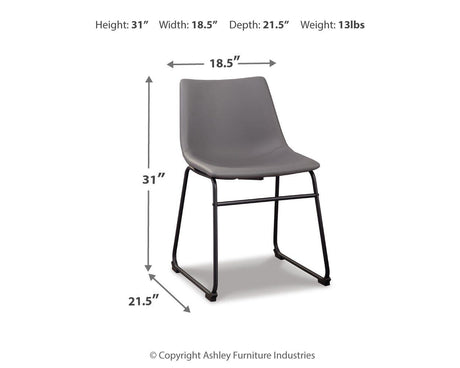 Centiar Gray Dining Chair, Set of 2 from Ashley - Luna Furniture