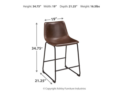 Centiar 2-Piece Bar Stool in Brown from Ashley - Luna Furniture