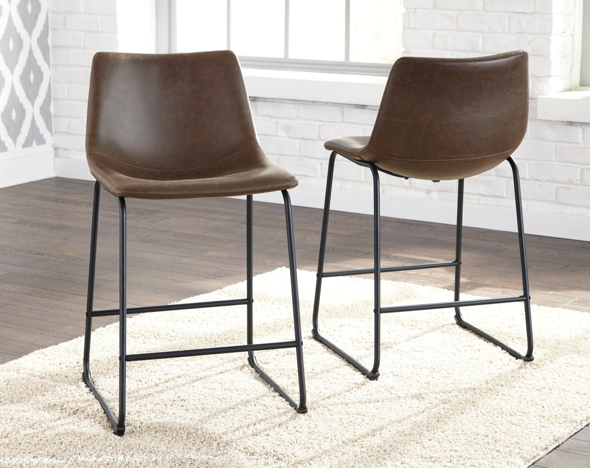 Centiar Brown Counter Height Barstool, Set of 2 from Ashley - Luna Furniture