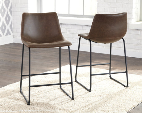 Centiar Brown Counter Height Barstool, Set of 2 from Ashley Furniture - Luna Furniture