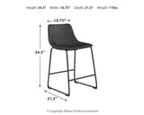 Centiar Black Counter Height Barstool, Set of 2 from Ashley - Luna Furniture