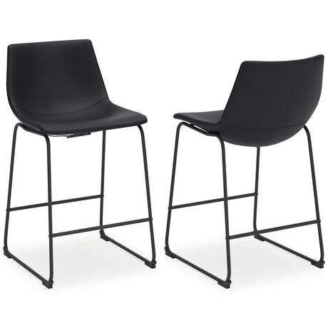 Centiar Black Counter Height Barstool, Set of 2 from Ashley - Luna Furniture