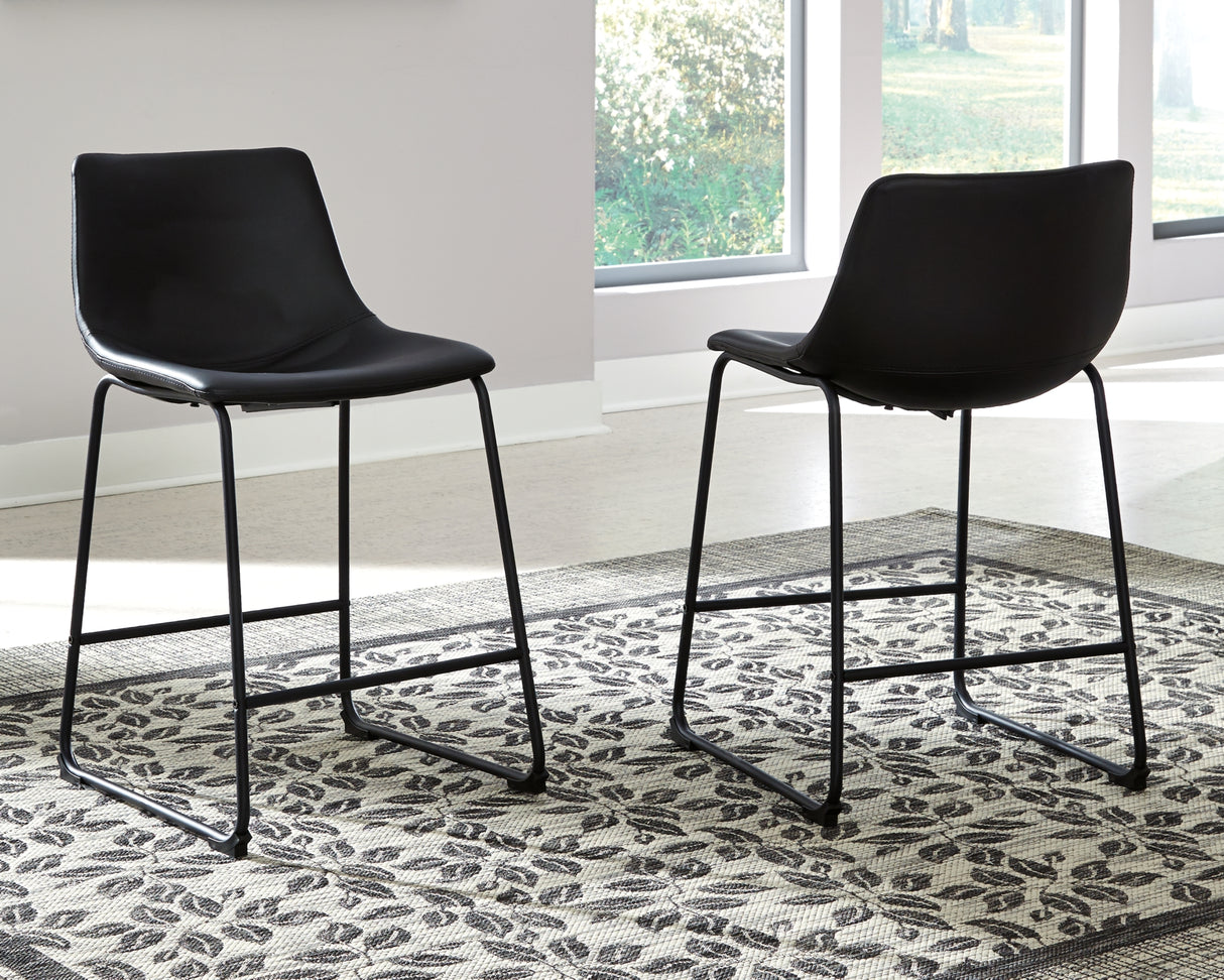 Centiar Black Counter Height Bar Stool (Set of 2) from Ashley Furniture - Luna Furniture