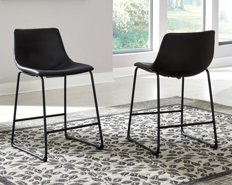 Centiar Black Counter Height Bar Stool (Set of 2) from Ashley - Luna Furniture