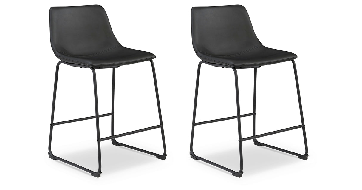Centiar Black Counter Height Bar Stool (Set of 2) from Ashley Furniture - Luna Furniture