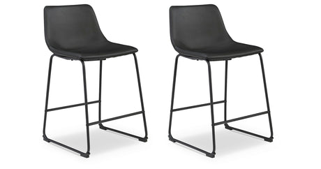 Centiar Black Counter Height Bar Stool (Set of 2) from Ashley - Luna Furniture