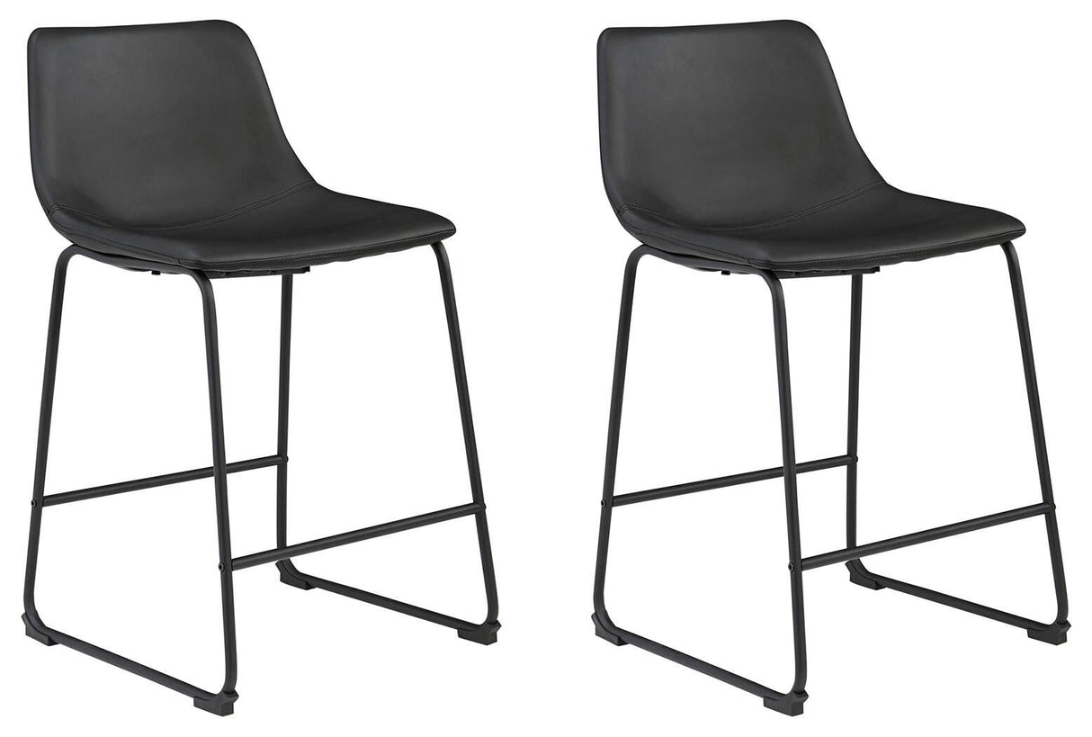 Centiar Black Counter Height Barstool, Set of 2 from Ashley - Luna Furniture