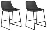Centiar Black Counter Height Barstool, Set of 2 from Ashley - Luna Furniture