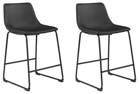 Centiar Black Counter Height Bar Stool (Set of 2) from Ashley - Luna Furniture