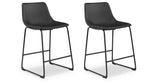 Centiar Black Counter Height Barstool, Set of 2 from Ashley - Luna Furniture