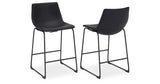 Centiar Black Counter Height Barstool, Set of 2 from Ashley - Luna Furniture
