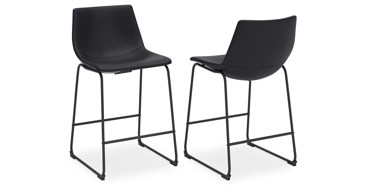 Centiar Black Counter Height Barstool, Set of 2 from Ashley - Luna Furniture