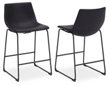 Centiar Black Counter Height Barstool, Set of 2 from Ashley - Luna Furniture