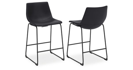 Centiar Black Counter Height Bar Stool (Set of 2) from Ashley - Luna Furniture