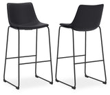 Centiar Black Pub Height Barstool, Set of 2 from Ashley - Luna Furniture