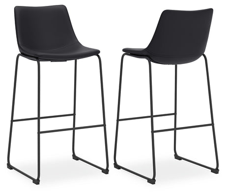 Centiar Black Pub Height Barstool, Set of 2 from Ashley - Luna Furniture