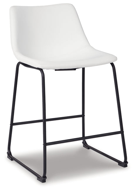 Centiar White Counter Height Barstool, Set of 2 from Ashley - Luna Furniture