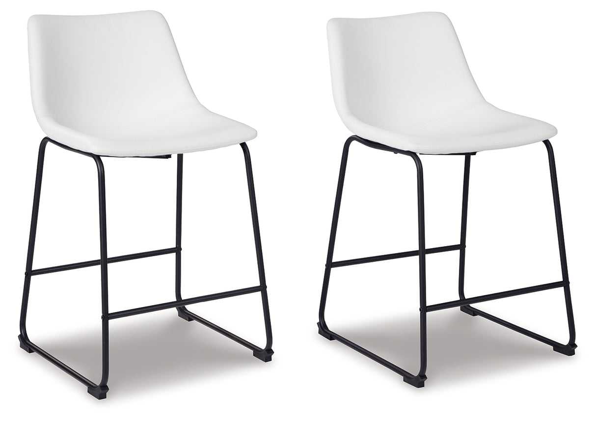 Centiar White Counter Height Barstool, Set of 2 from Ashley - Luna Furniture