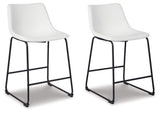 Centiar White Counter Height Barstool, Set of 2 from Ashley - Luna Furniture