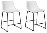 Centiar White Counter Height Barstool, Set of 2 from Ashley - Luna Furniture