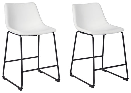 Centiar White Counter Height Barstool, Set of 2 from Ashley - Luna Furniture