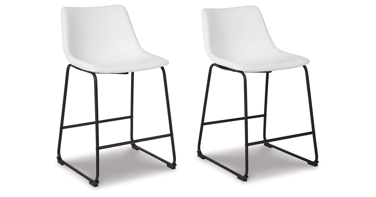 Centiar White Counter Height Barstool, Set of 2 from Ashley - Luna Furniture