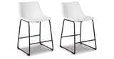 Centiar White Counter Height Barstool, Set of 2 from Ashley - Luna Furniture