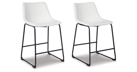 Centiar White Counter Height Barstool, Set of 2 from Ashley - Luna Furniture