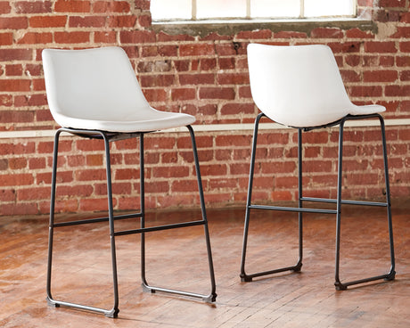 Centiar White Pub Height Bar Stool, Set of 2 from Ashley - Luna Furniture