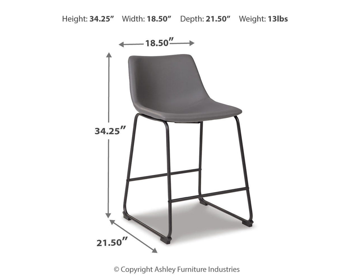 Centiar Gray Counter Height Barstool, Set of 2 from Ashley - Luna Furniture