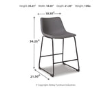 Centiar Gray Counter Height Barstool, Set of 2 from Ashley - Luna Furniture