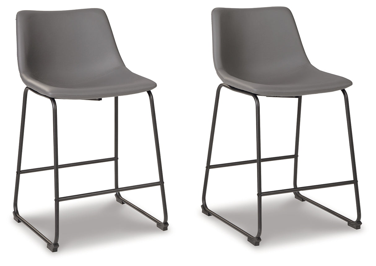 Centiar Gray Counter Height Barstool, Set of 2 from Ashley - Luna Furniture