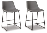Centiar Gray Counter Height Barstool, Set of 2 from Ashley - Luna Furniture