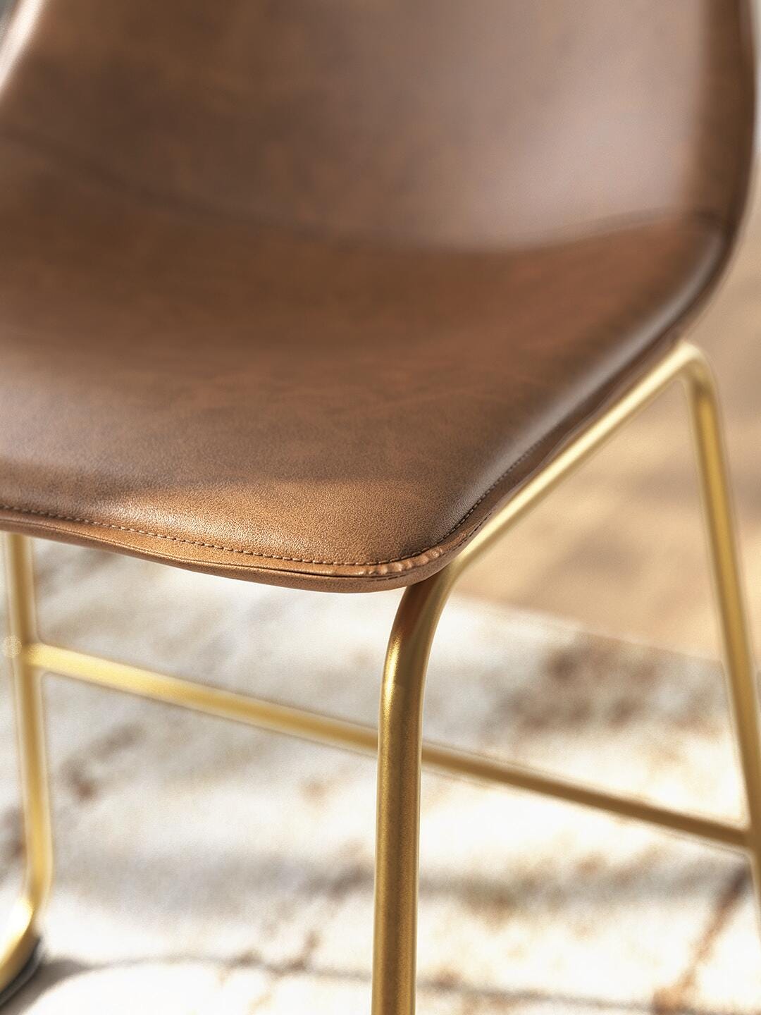 Ciabori Brown/Gold Dining Chair, Set of 2 from Ashley - Luna Furniture