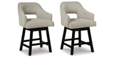 Tallenger Linen/Brown Counter Height Barstool, Set of 2 from Ashley - Luna Furniture