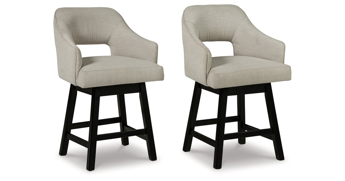Tallenger 2-Piece Bar Stool in Linen/Brown from Ashley - Luna Furniture