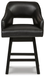 Tallenger Black/Dark Brown Counter Height Barstool, Set of 2 from Ashley Furniture - Luna Furniture