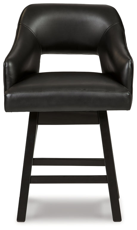 Tallenger Black/Dark Brown Counter Height Barstool, Set of 2 from Ashley - Luna Furniture