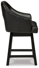 Tallenger 2-Piece Bar Stool in Black/Dark Brown from Ashley - Luna Furniture