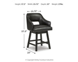 Tallenger 2-Piece Bar Stool in Black/Dark Brown from Ashley - Luna Furniture